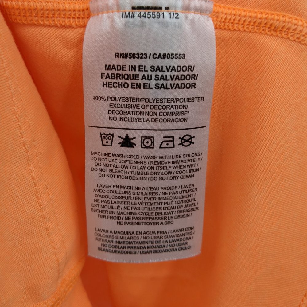 Nike Girl's Dri-Fit Neon Orange Performance Tee XL - Picture 4 of 5